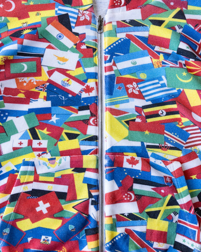 reversible thermal lined flag print zip