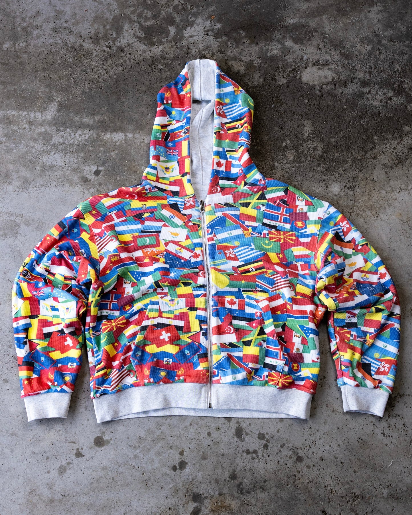 reversible thermal lined flag print zip