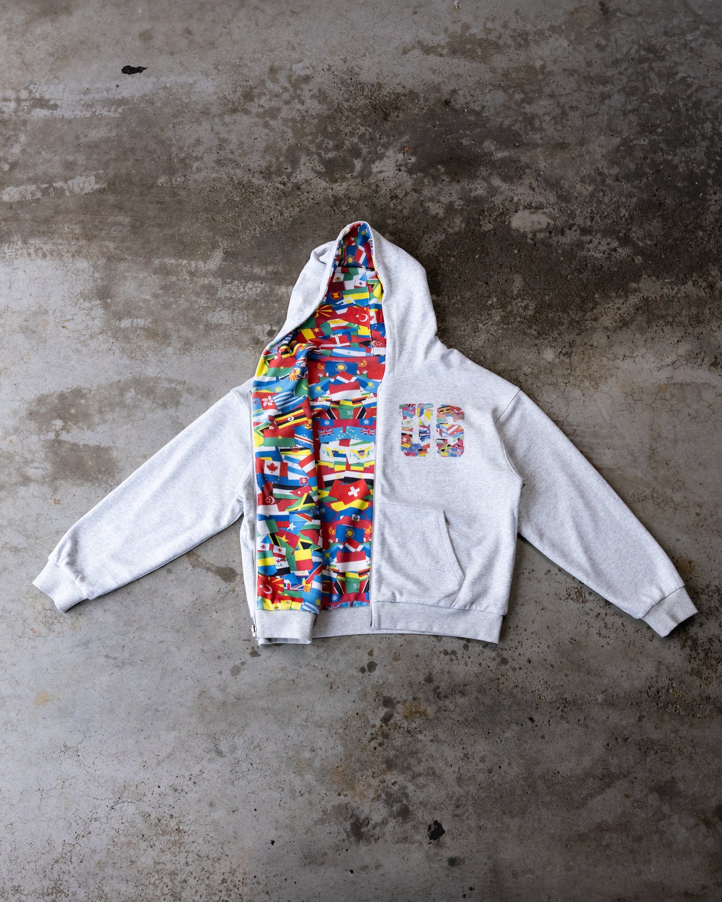 reversible thermal lined flag print zip