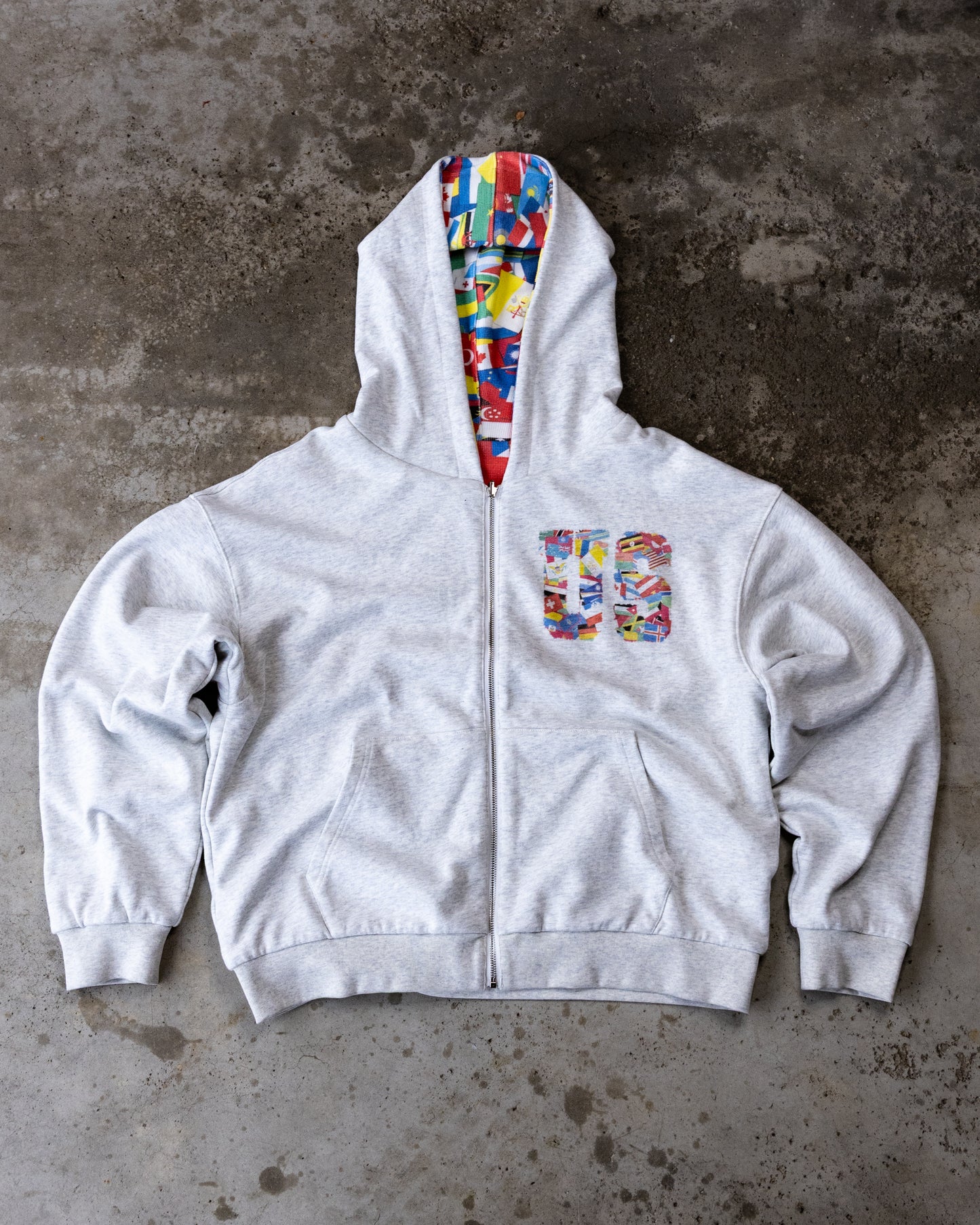 reversible thermal lined flag print zip