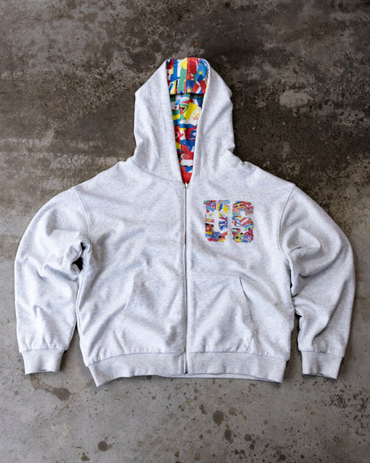 reversible thermal lined flag print zip