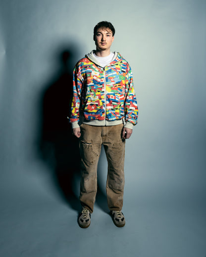 reversible thermal lined flag print zip