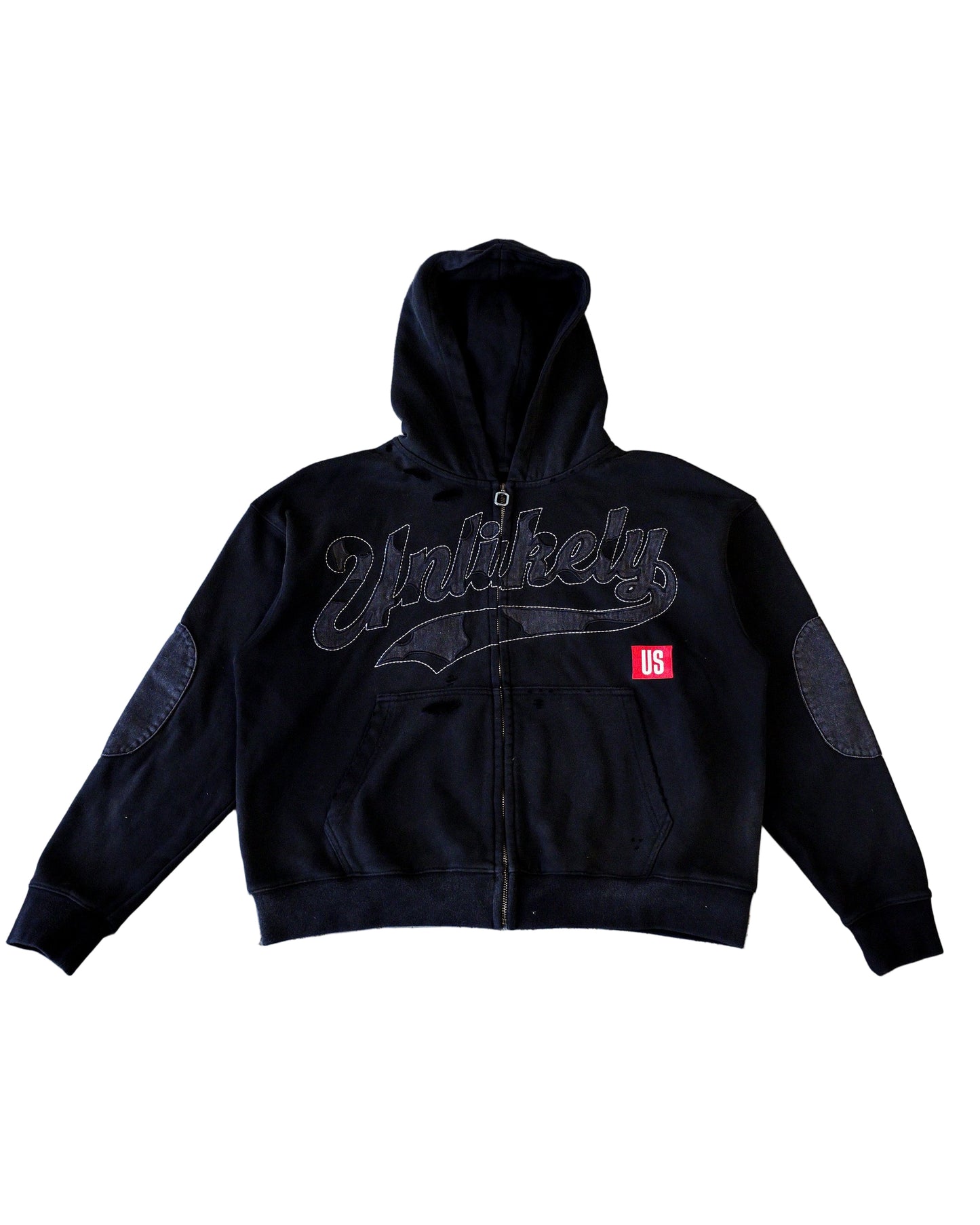 black denim patch jacket