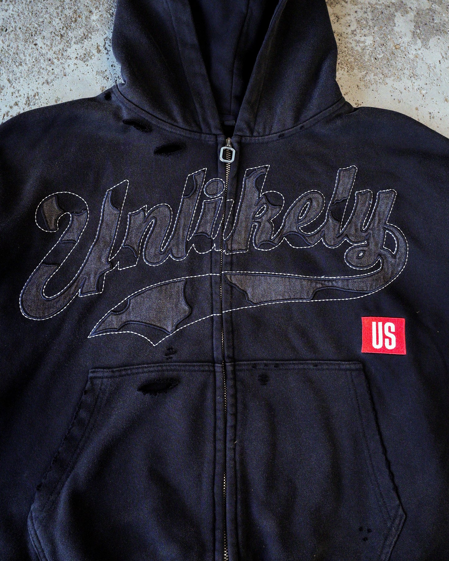 black denim patch jacket