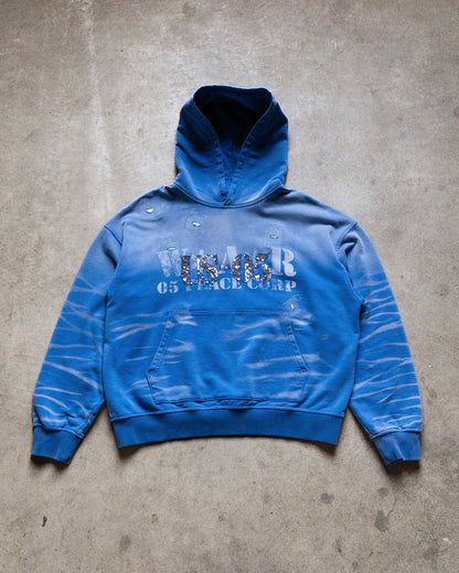 faded blue sequence hoodie