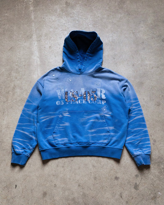 faded blue sequence hoodie