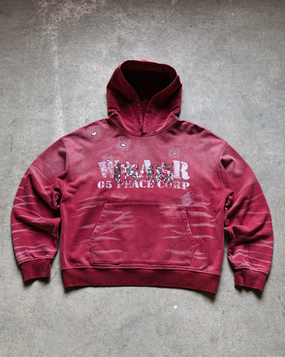 faded red sequence hoodie