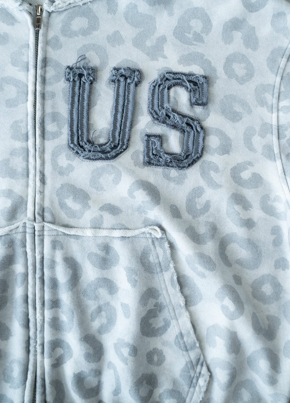 U.S. light grey cheetah print zip up – Unlikely Streetwear