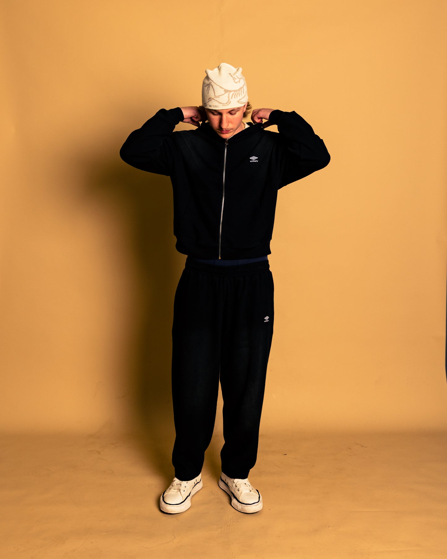 black faded thermal suit