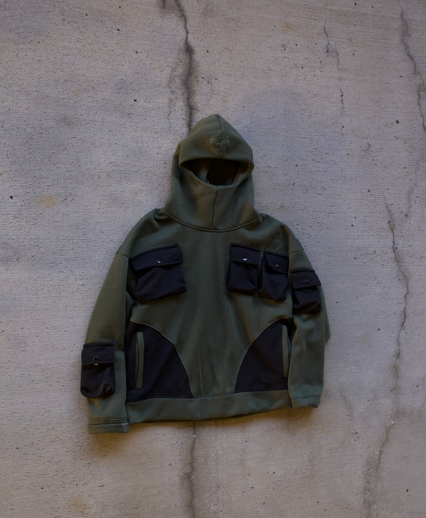 Olive Green Ski Mask Hoodie